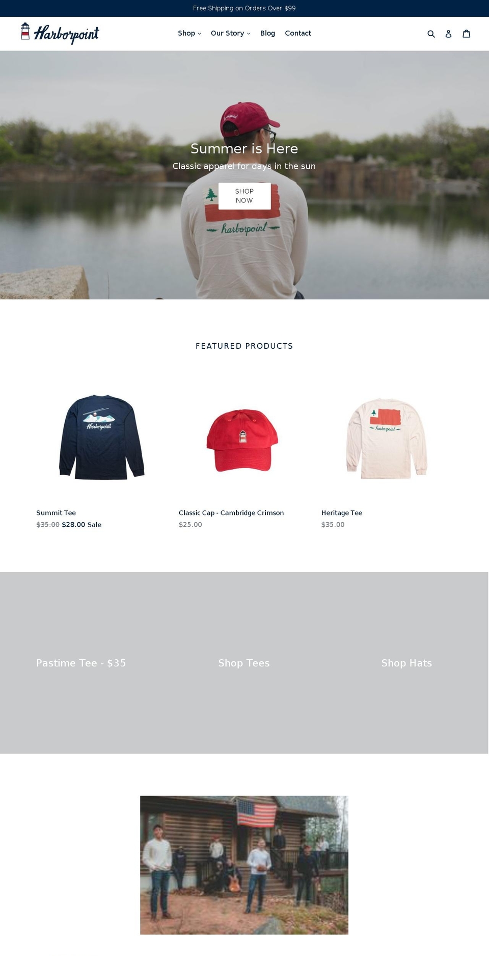 Primary theme Shopify theme site example harborpointapparel.com