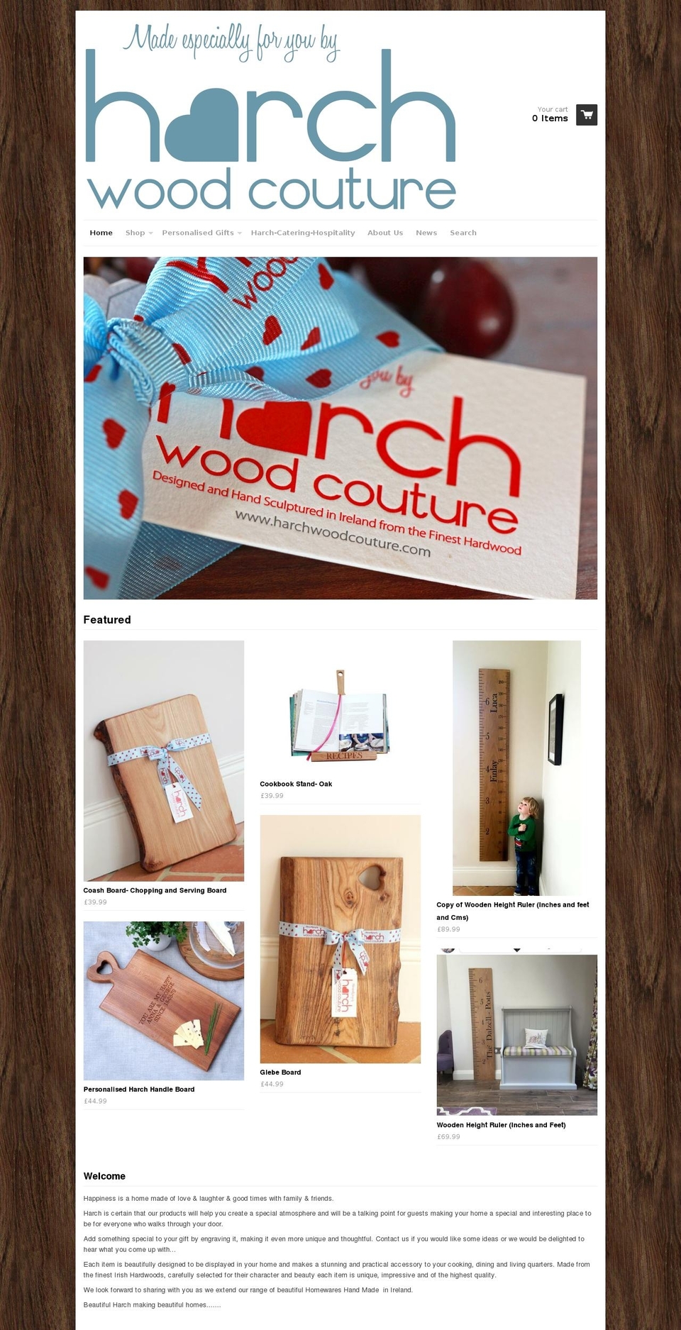 harchwoodcouture.com shopify website screenshot