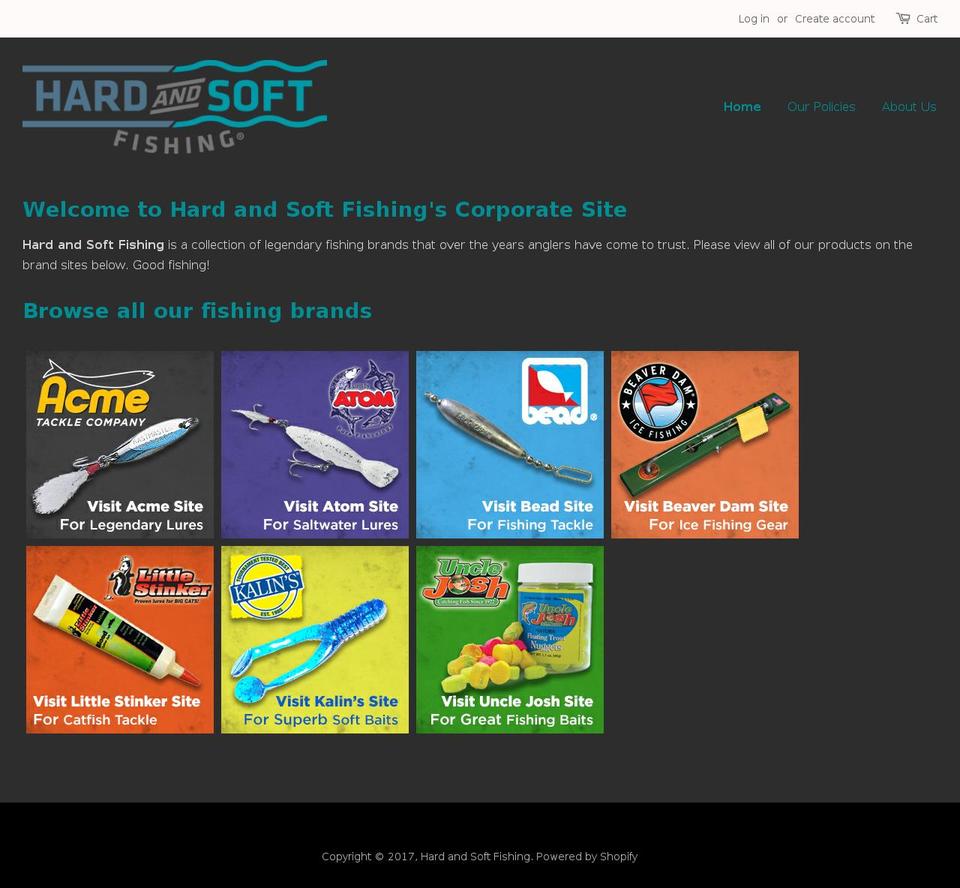 hardandsoftfishing.com shopify website screenshot