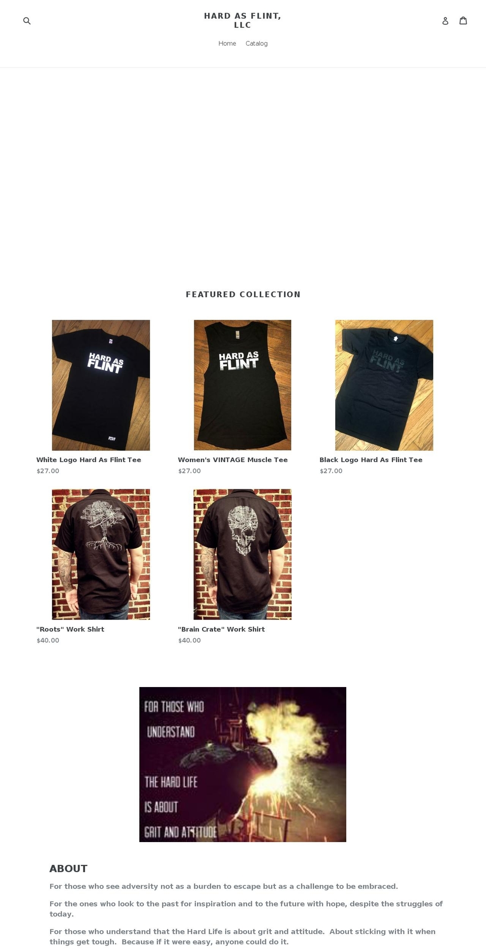 hardasflint.com — Shopify storefront screenshot