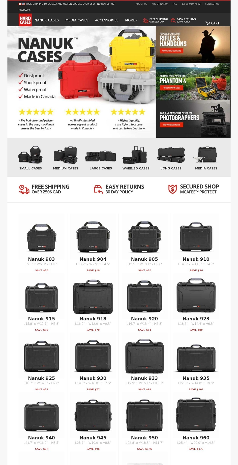 hardcase.ca shopify website screenshot