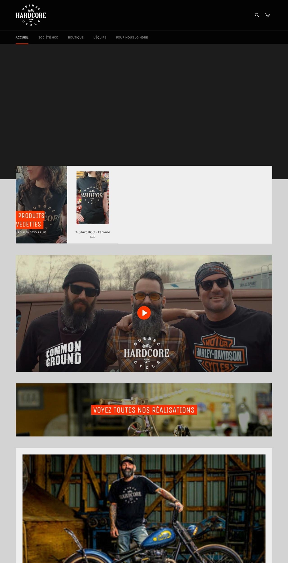 hardcore-cycle.com shopify website screenshot