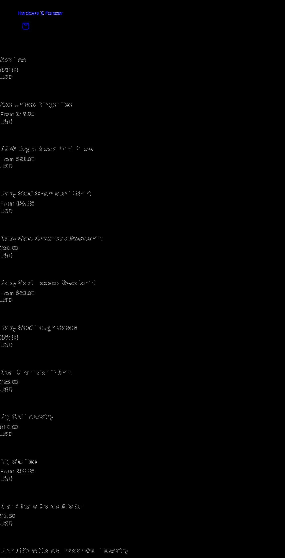 hardcoreforevershop.com shopify website screenshot