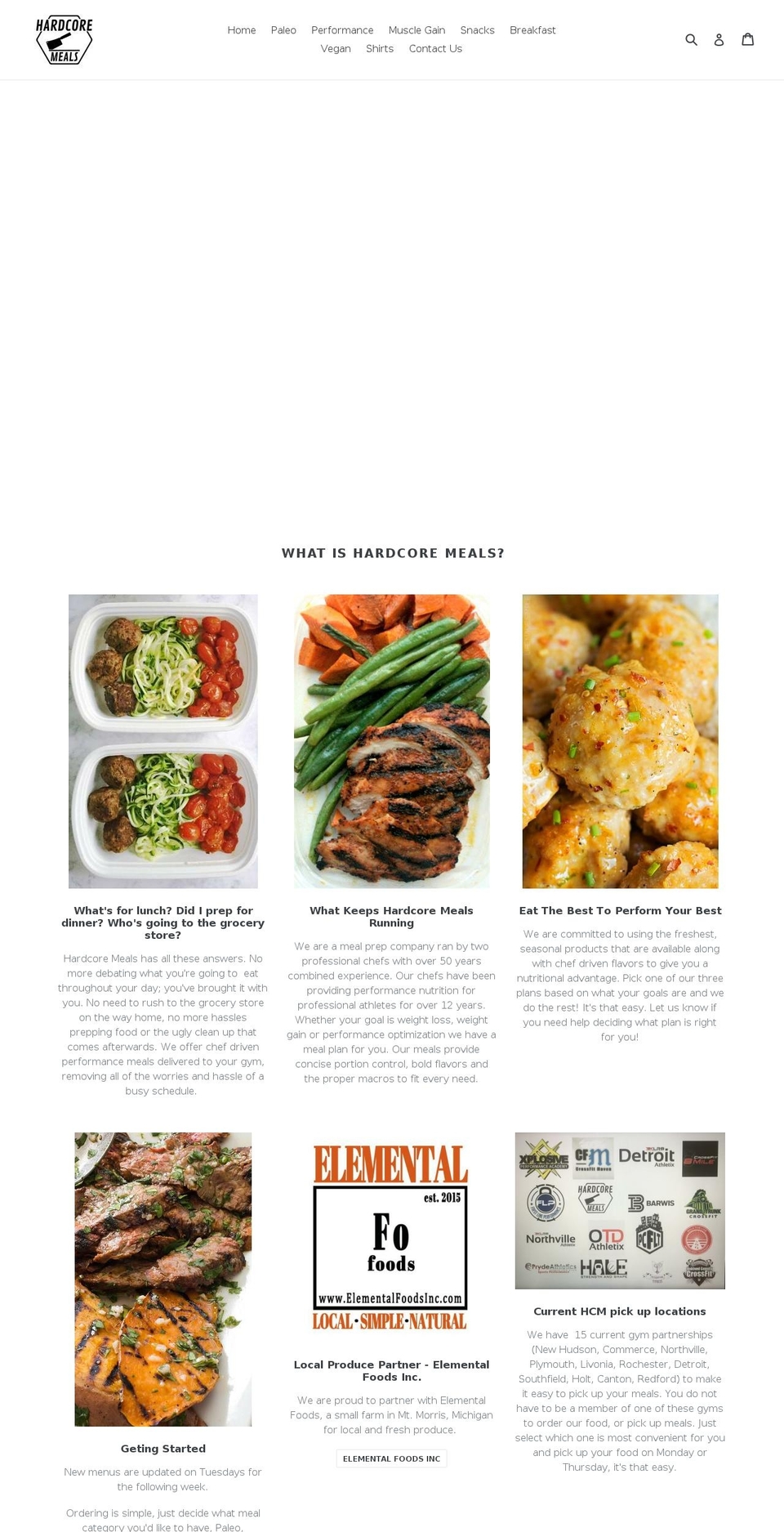 hardcoremeals.com — Shopify storefront screenshot