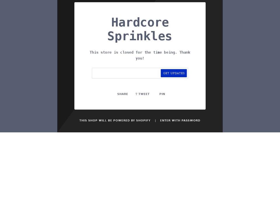 hardcoresprinkles.com — Shopify storefront screenshot