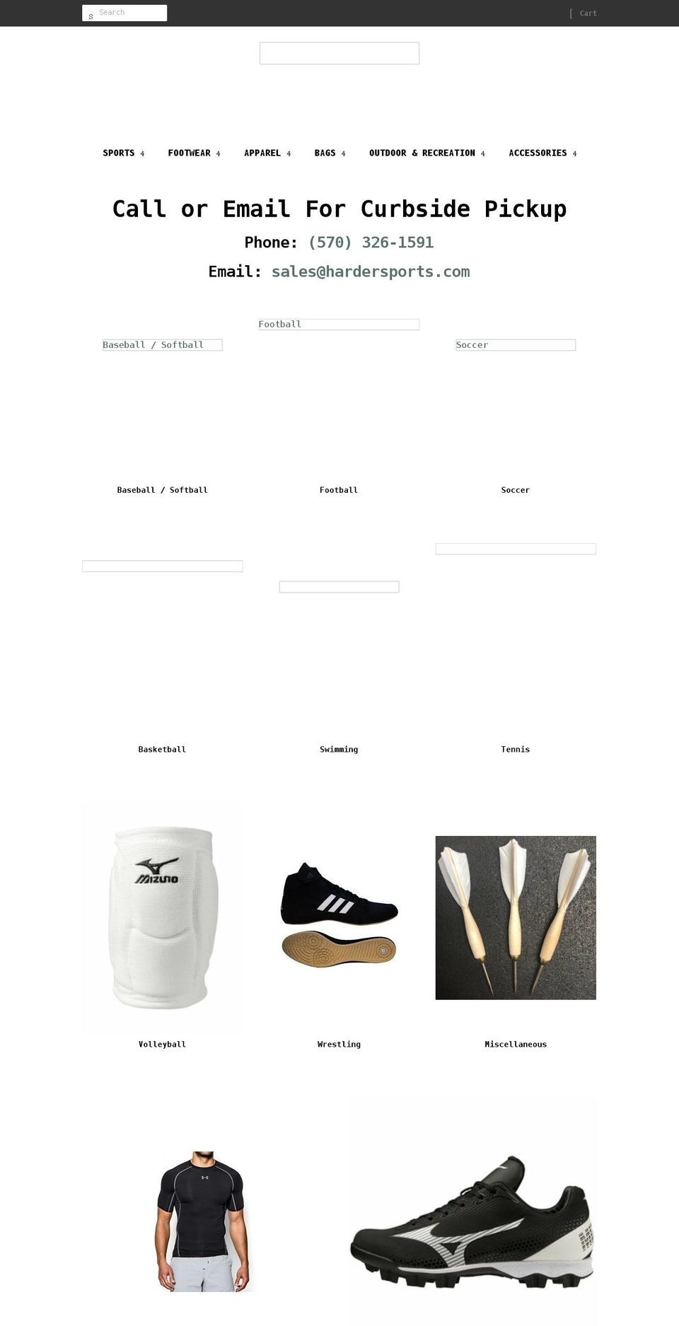 hardersportinggoods.myshopify.com shopify website screenshot