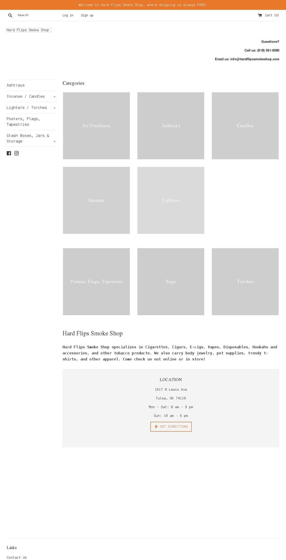 hardflipssmokeshop.com shopify website screenshot