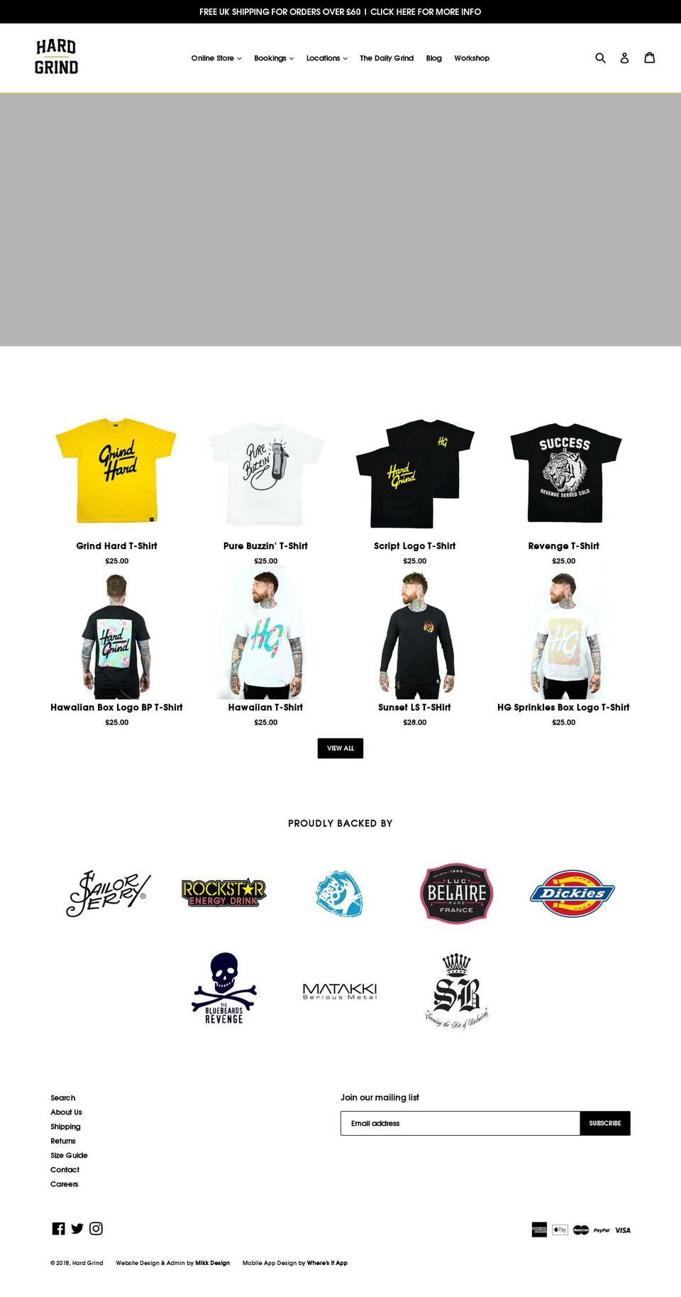 hardgrind.co.uk shopify website screenshot