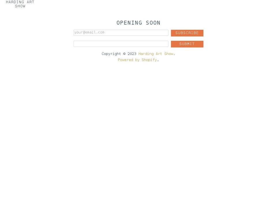 harding-art-show.myshopify.com shopify website screenshot