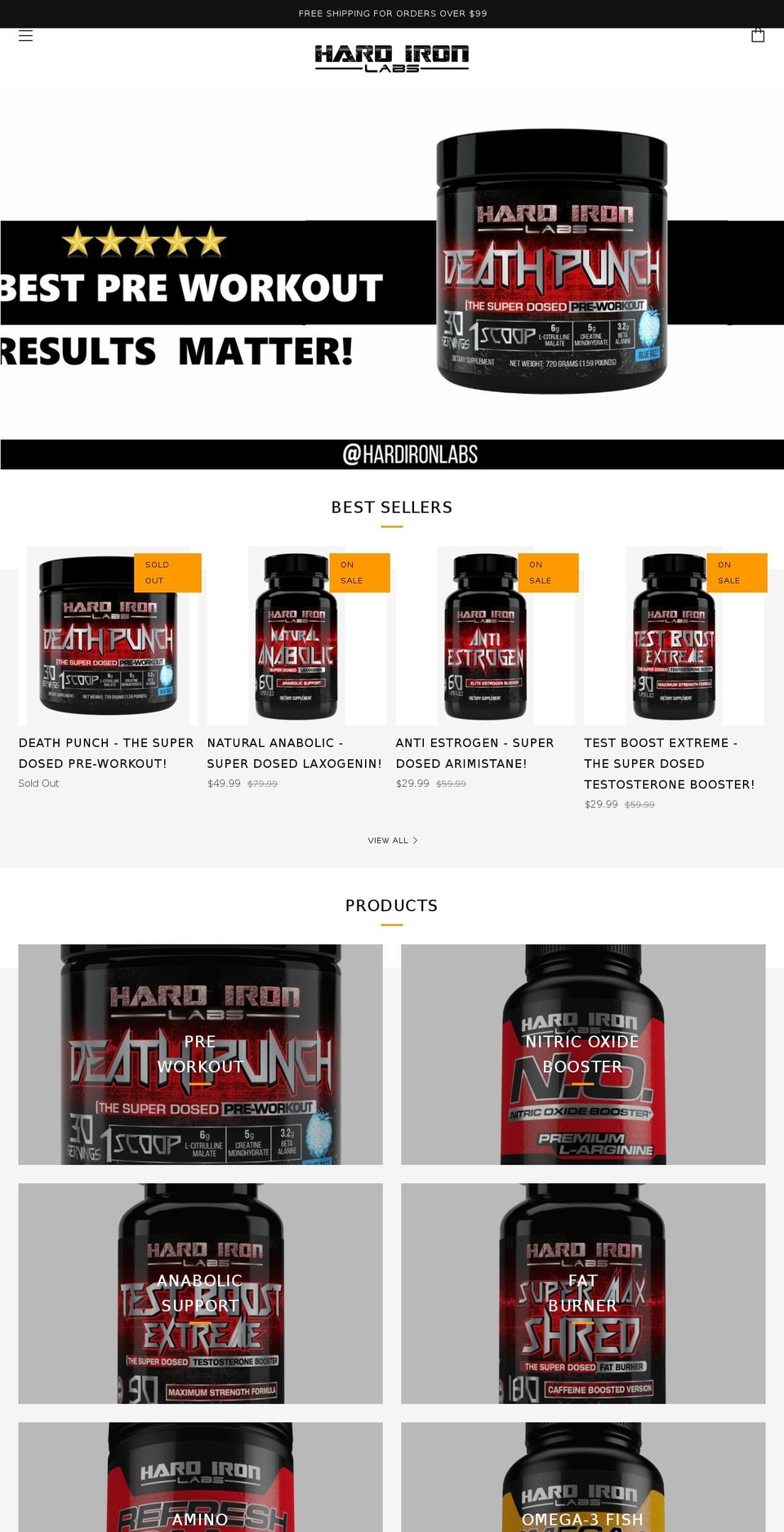 hardironlabs.com shopify website screenshot