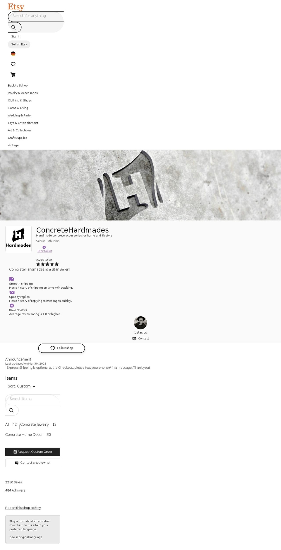 hardmades.com — Shopify storefront screenshot