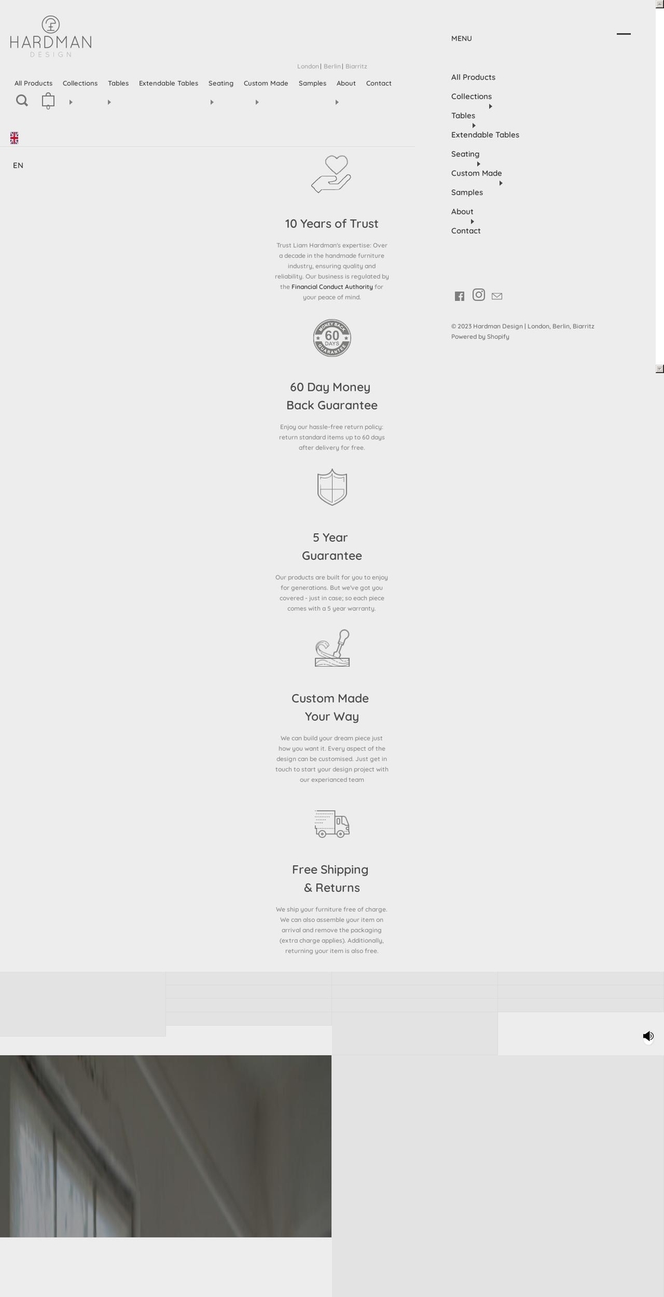 hardmandesigns.com shopify website screenshot