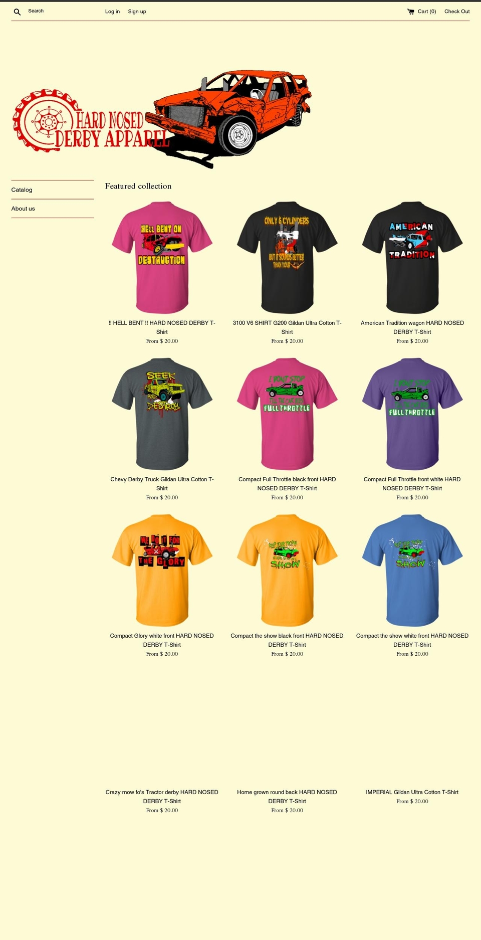 hardnosedderbyapparel.com — Shopify storefront screenshot
