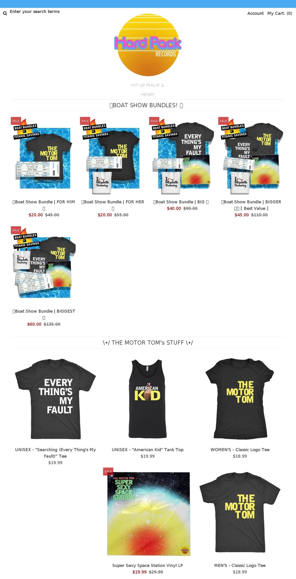 hardpackrecords.com shopify website screenshot