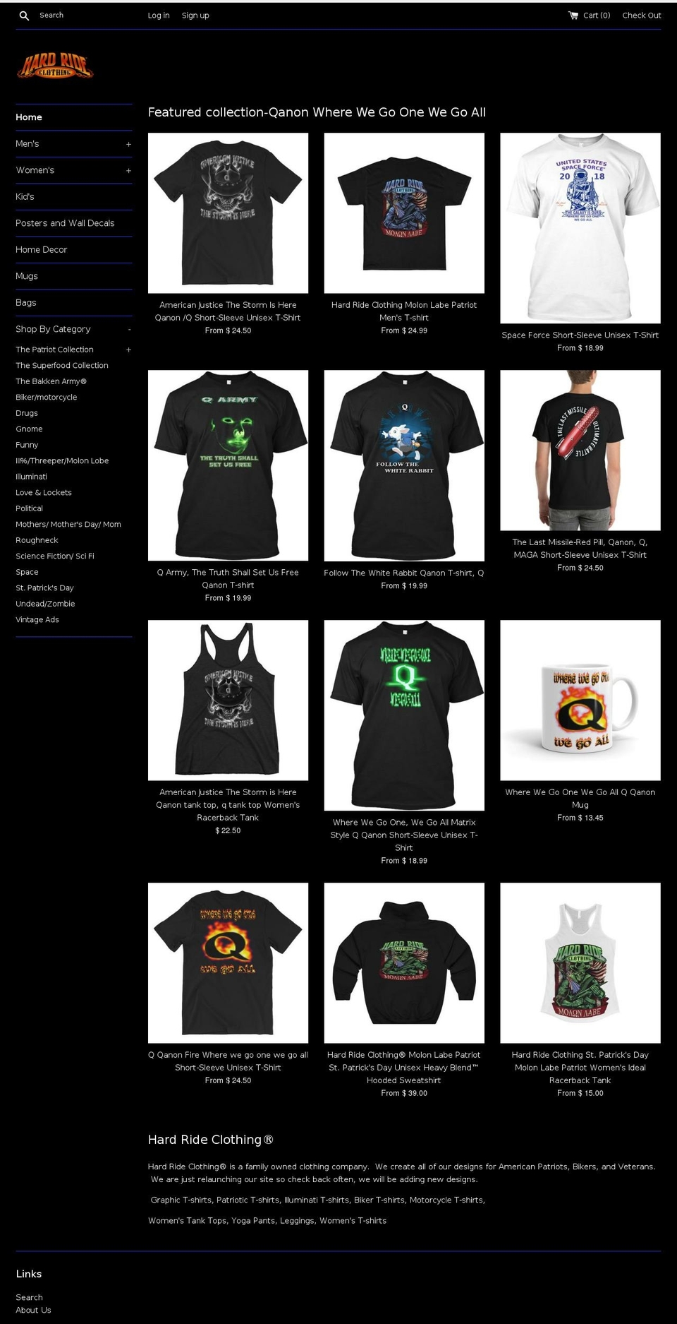 hardrideclothing.com — Shopify storefront screenshot