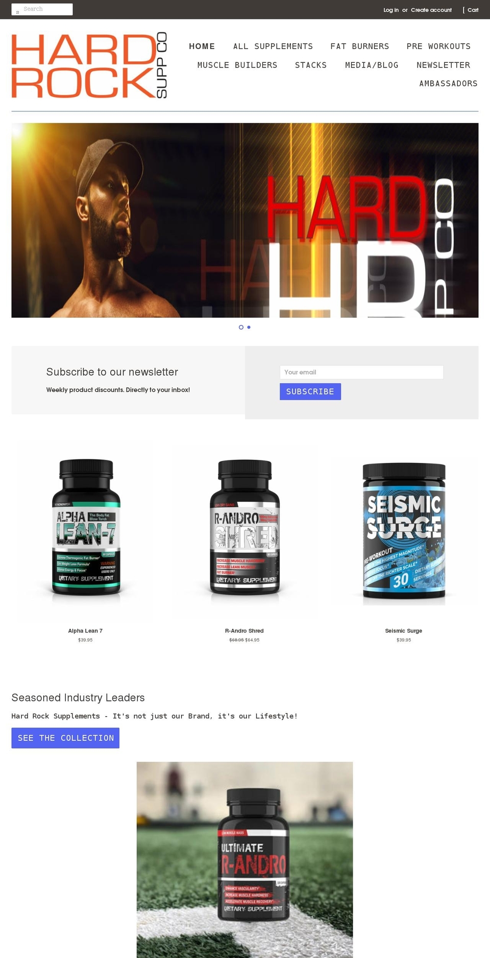 hardrocksupplements.com shopify website screenshot