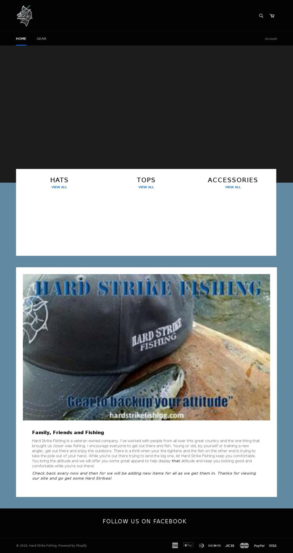 hardstrikefishing.com shopify website screenshot