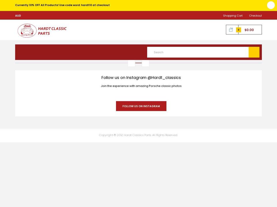 hardtclassicparts.com shopify website screenshot