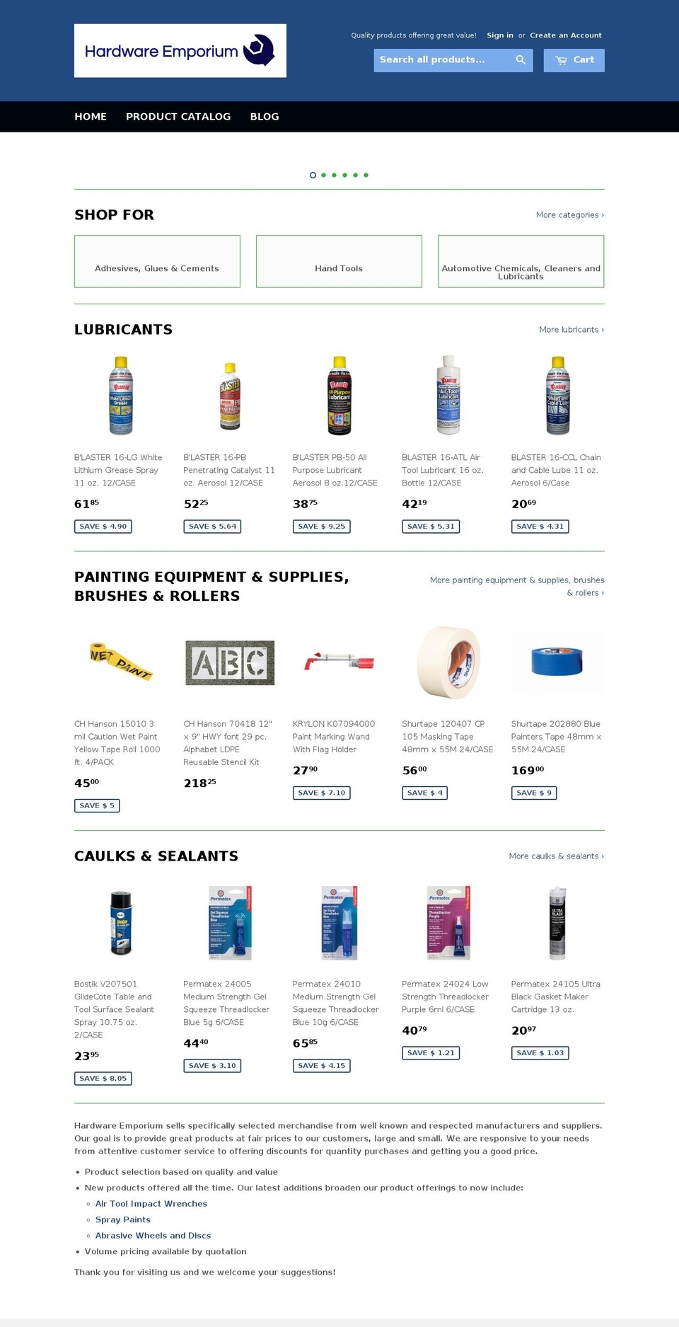 hardwareemporiumstore.com shopify website screenshot