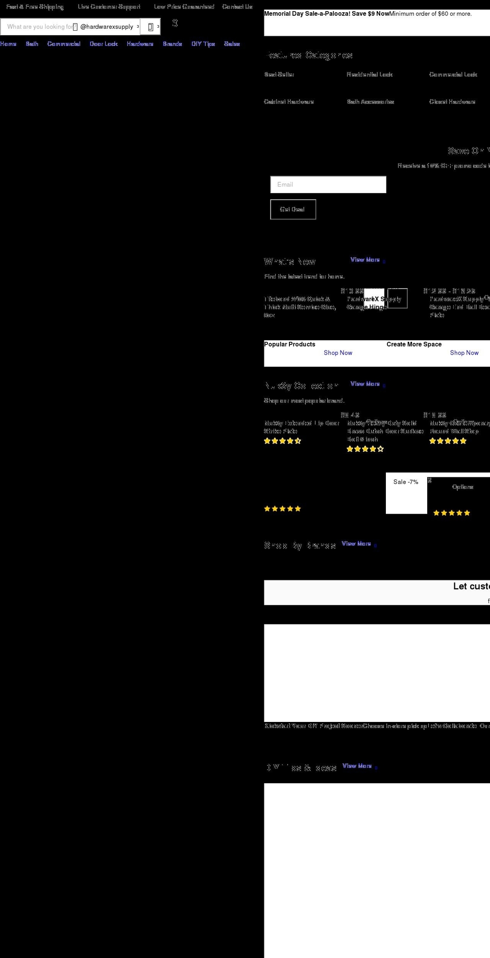 hardwarexsupply.com shopify website screenshot