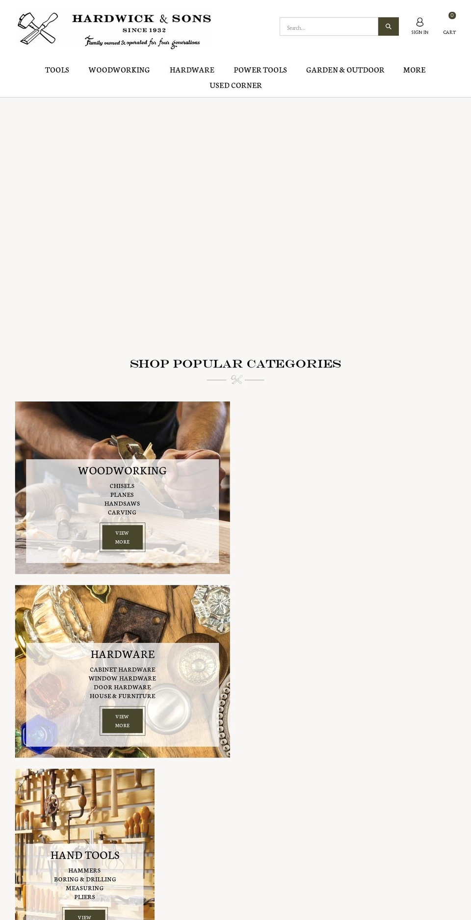 hardwickandsons.com — Shopify storefront screenshot