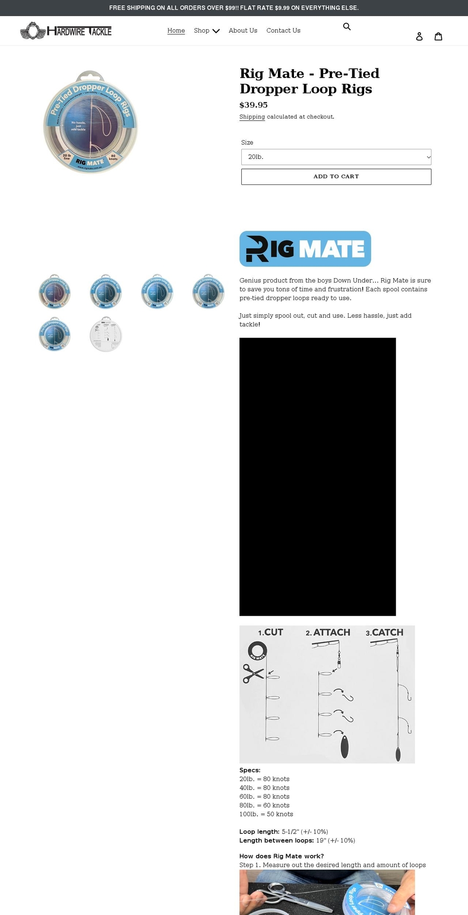 hardwiretackle.com shopify website screenshot