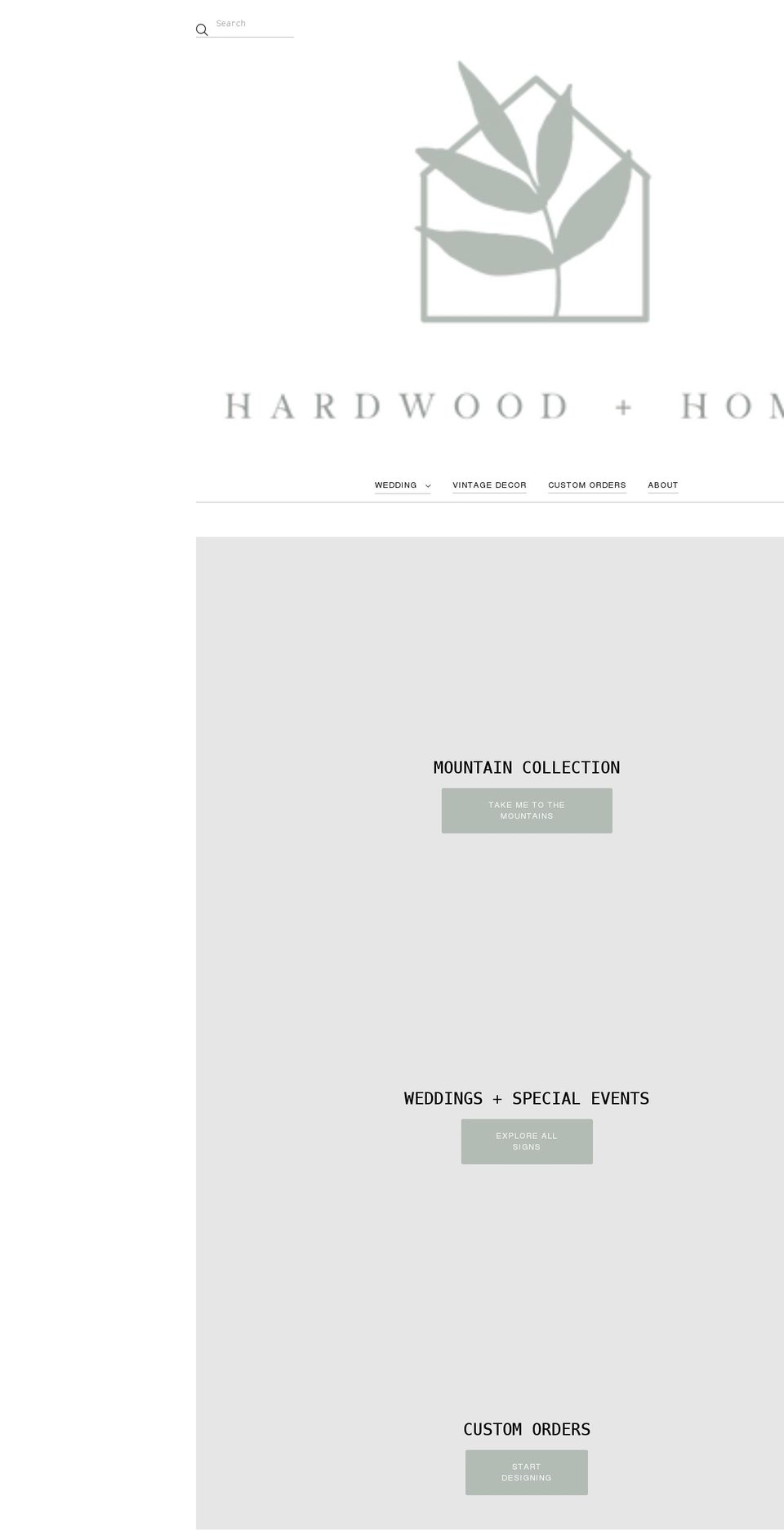 hardwoodandhome.com shopify website screenshot