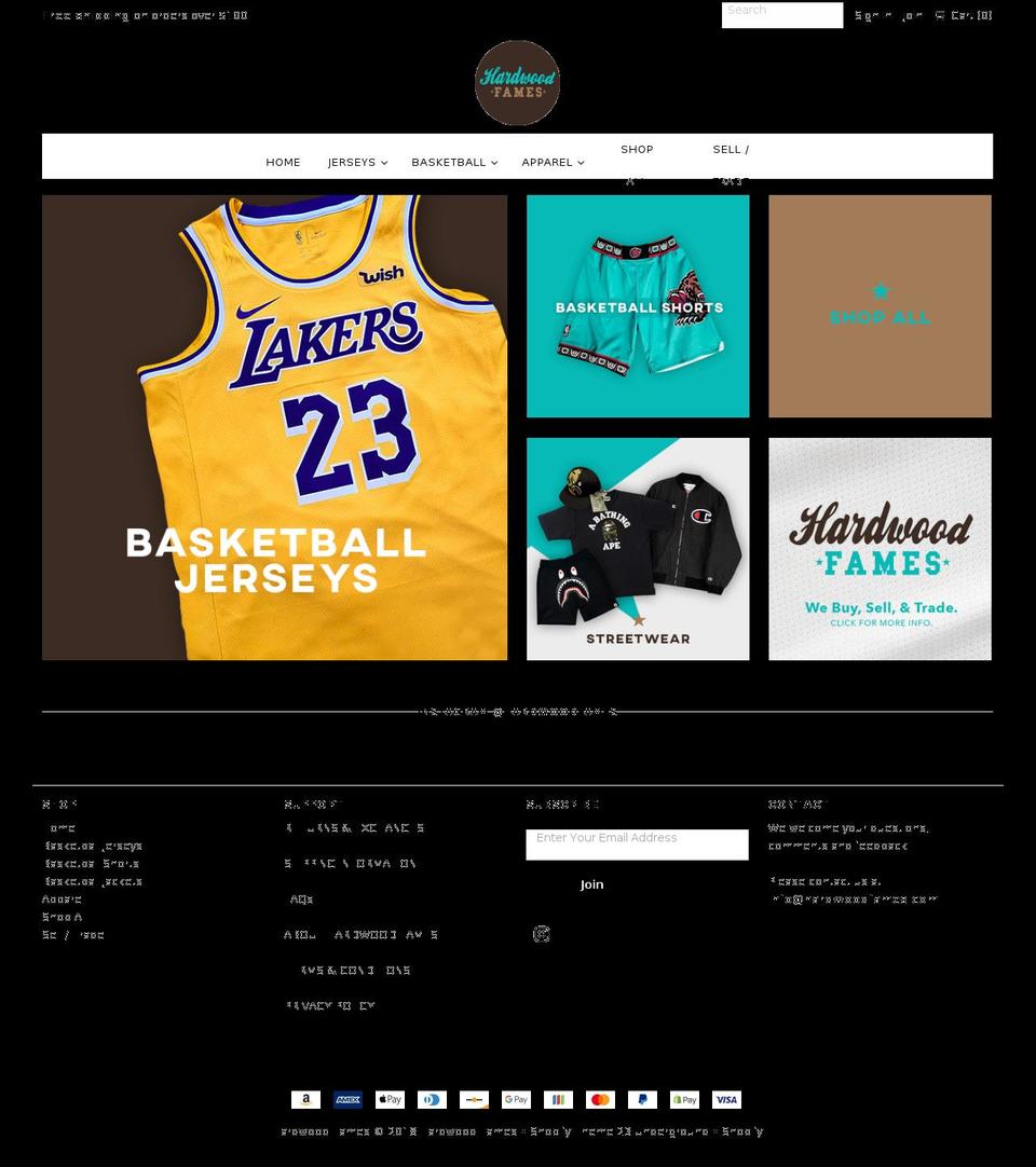 hardwoodfames.com — Shopify storefront screenshot