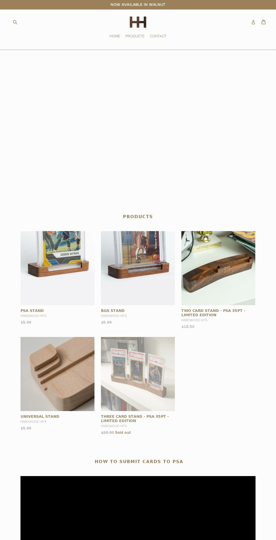 hardwoodhits.com — Shopify storefront screenshot