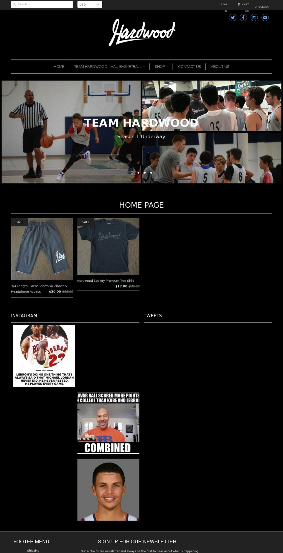 hardwoodsociety.com shopify website screenshot