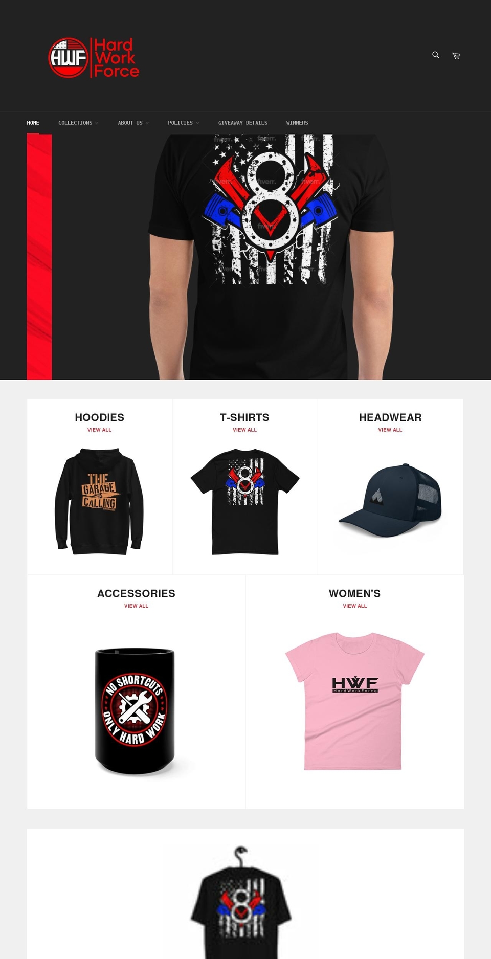 hardworkforce.com shopify website screenshot
