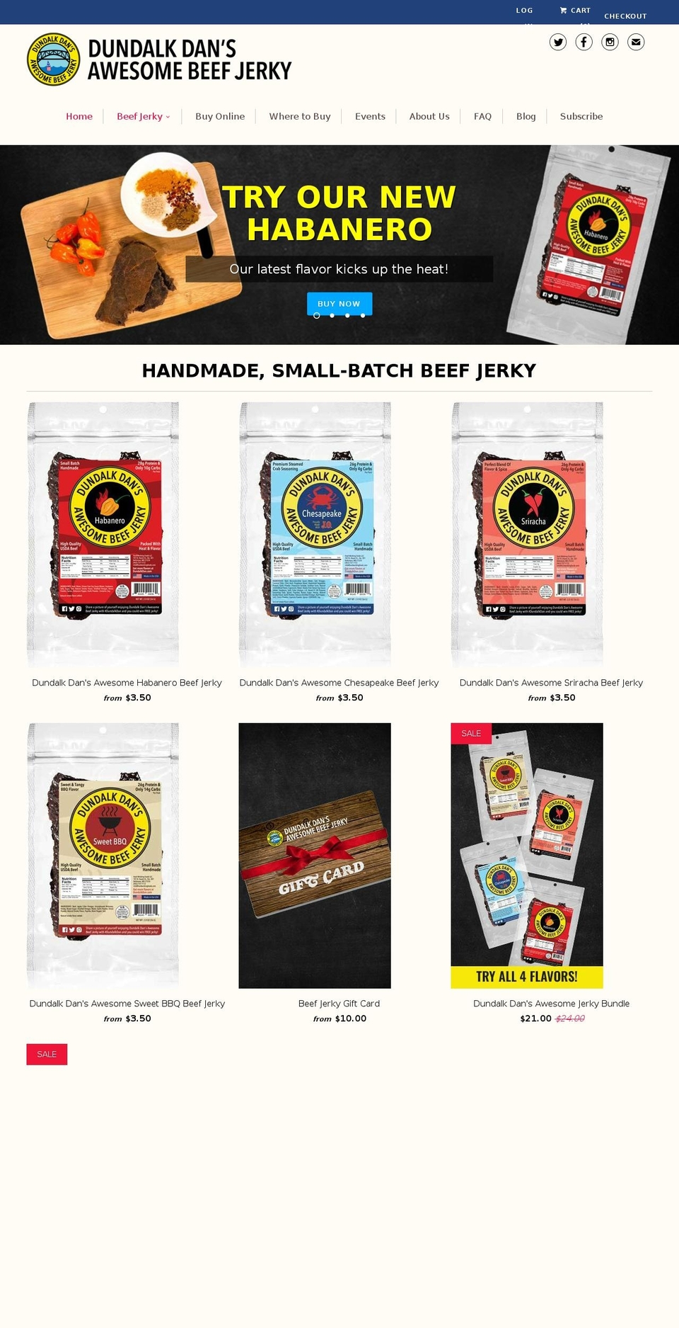 hardworkingfood.com — Shopify storefront screenshot