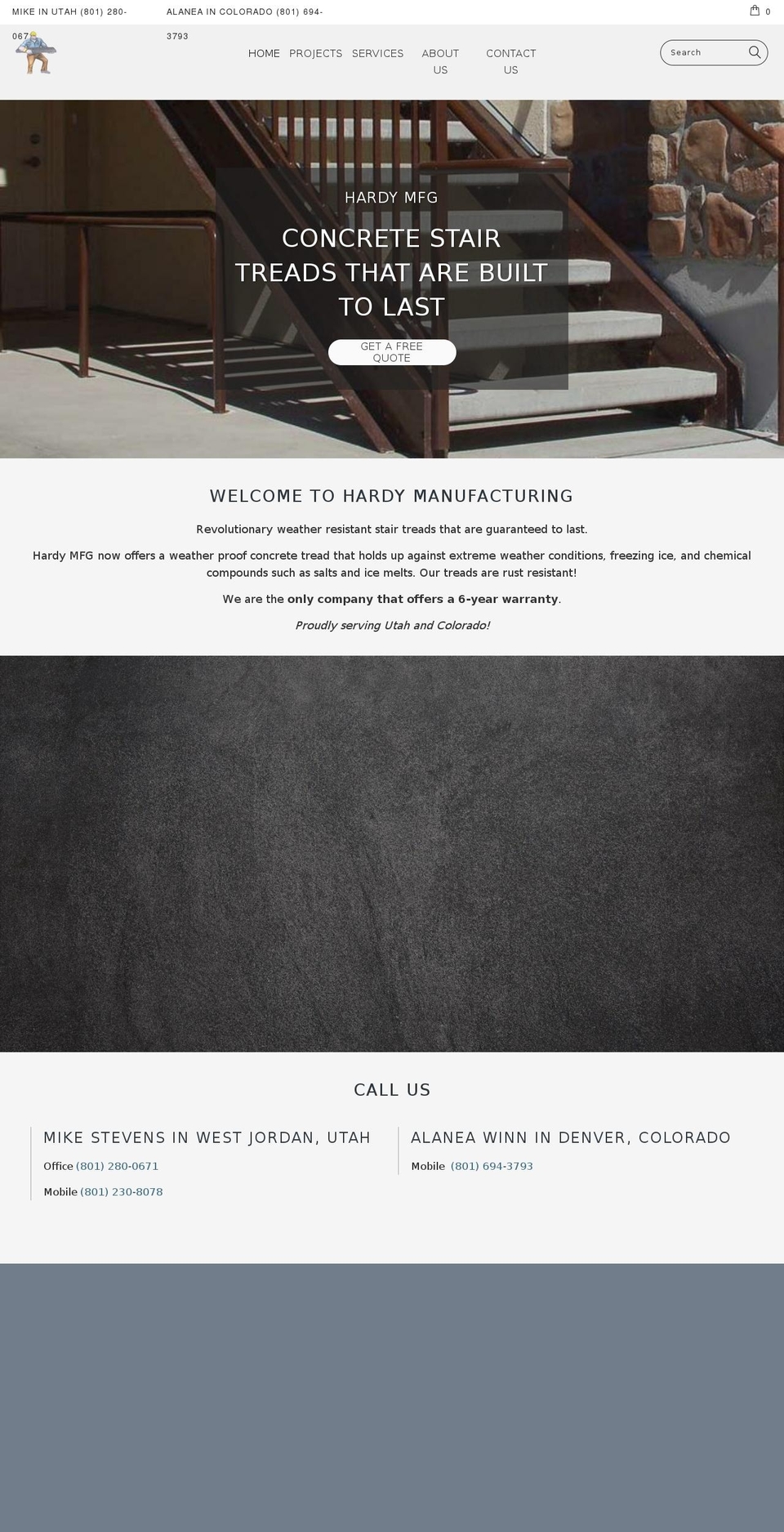 hardymfg.com shopify website screenshot