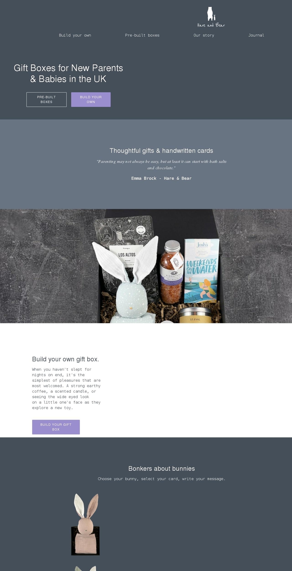 hareandbear.co.uk shopify website screenshot
