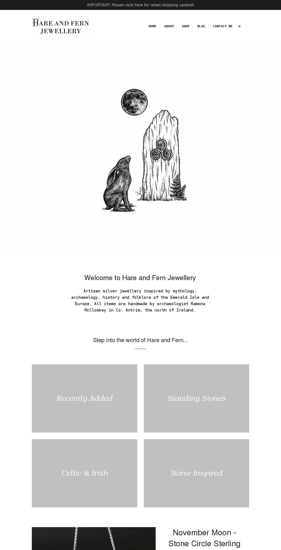 hareandfern.com shopify website screenshot