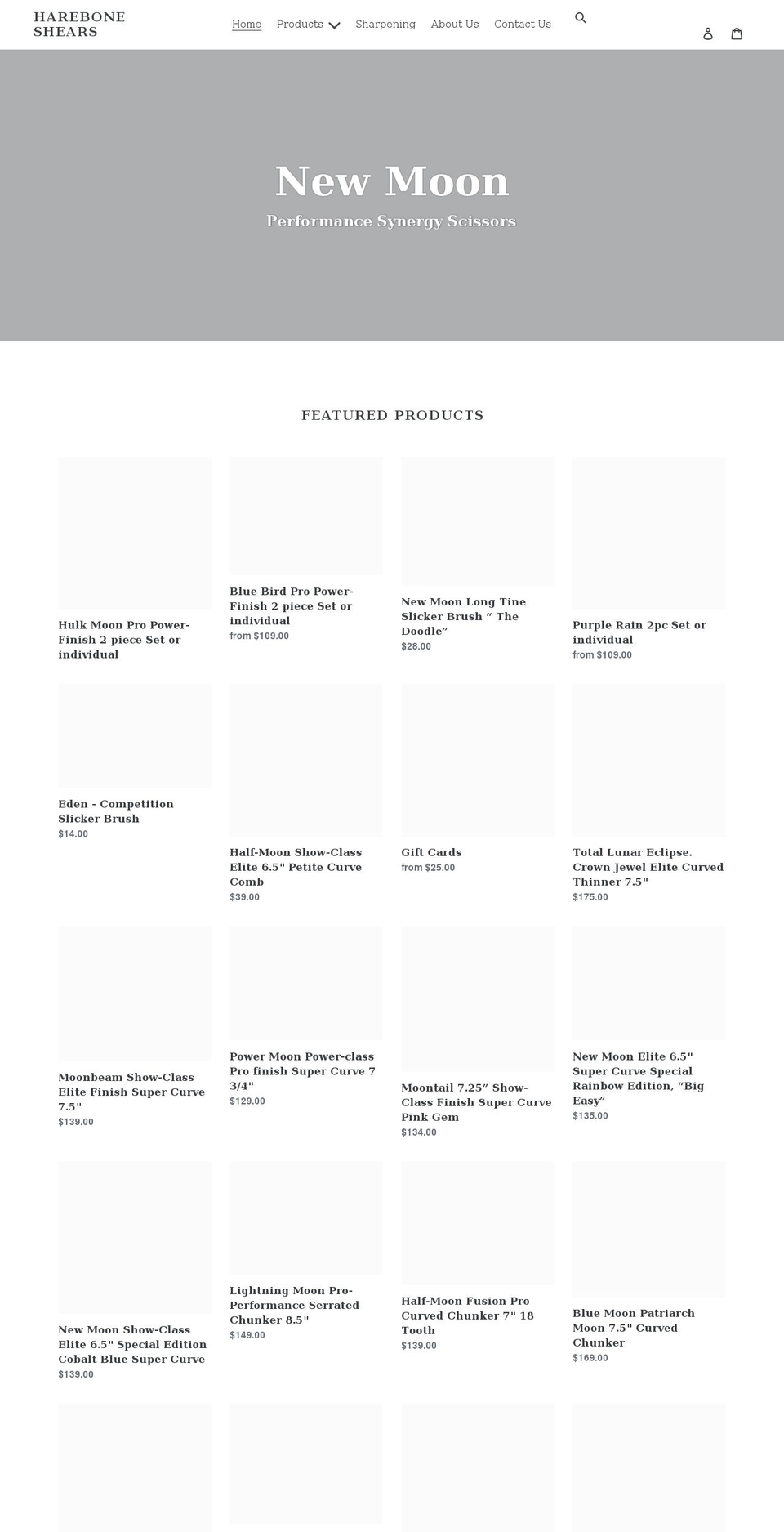 harebonescissors.com shopify website screenshot