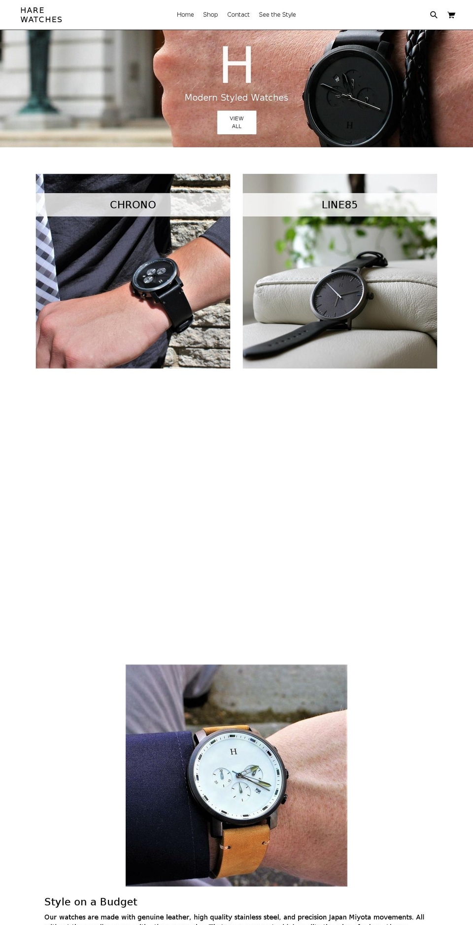 harewatches.com — Shopify storefront screenshot