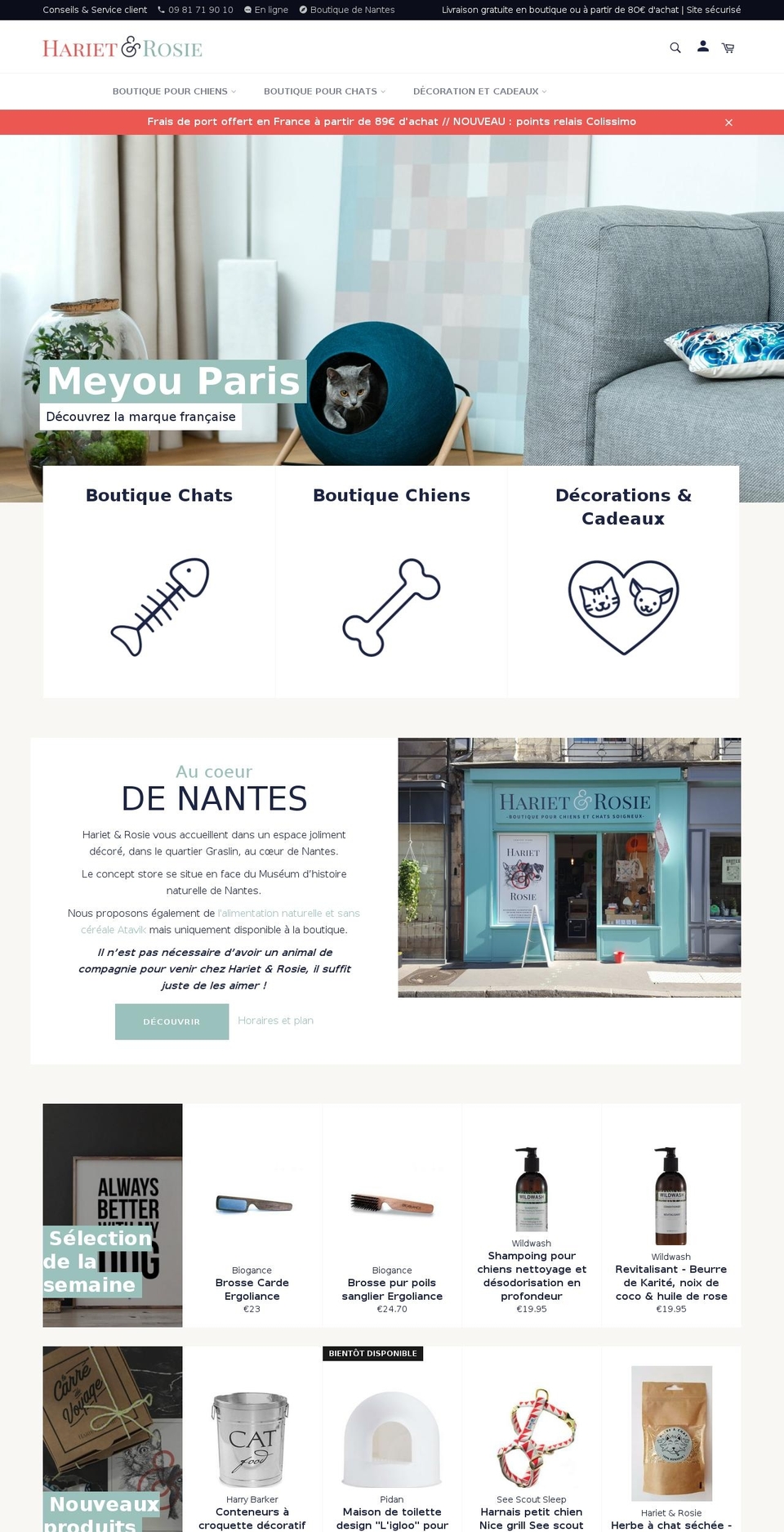 hariet-et-rosie.com shopify website screenshot