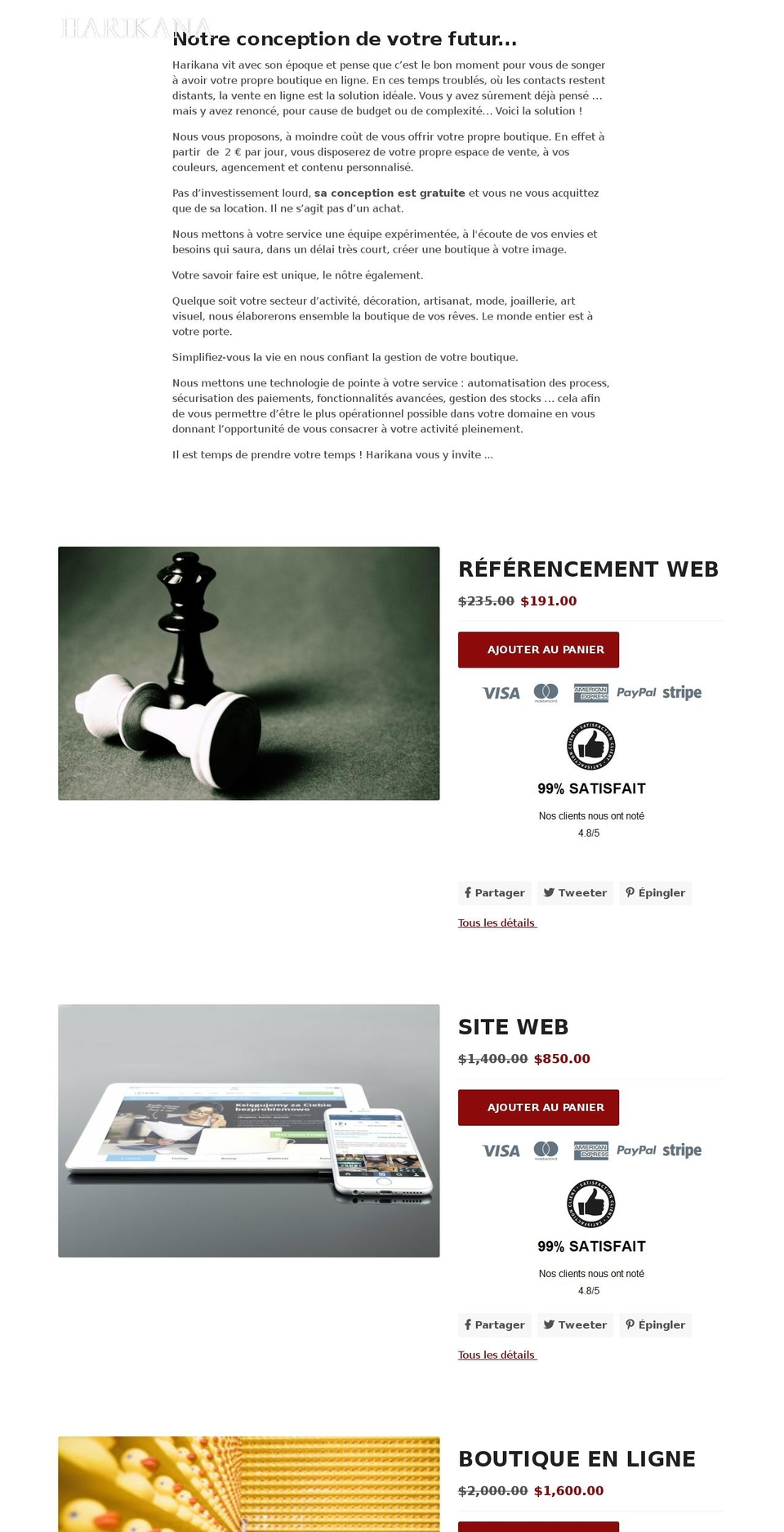 harikana-seo.myshopify.com shopify website screenshot