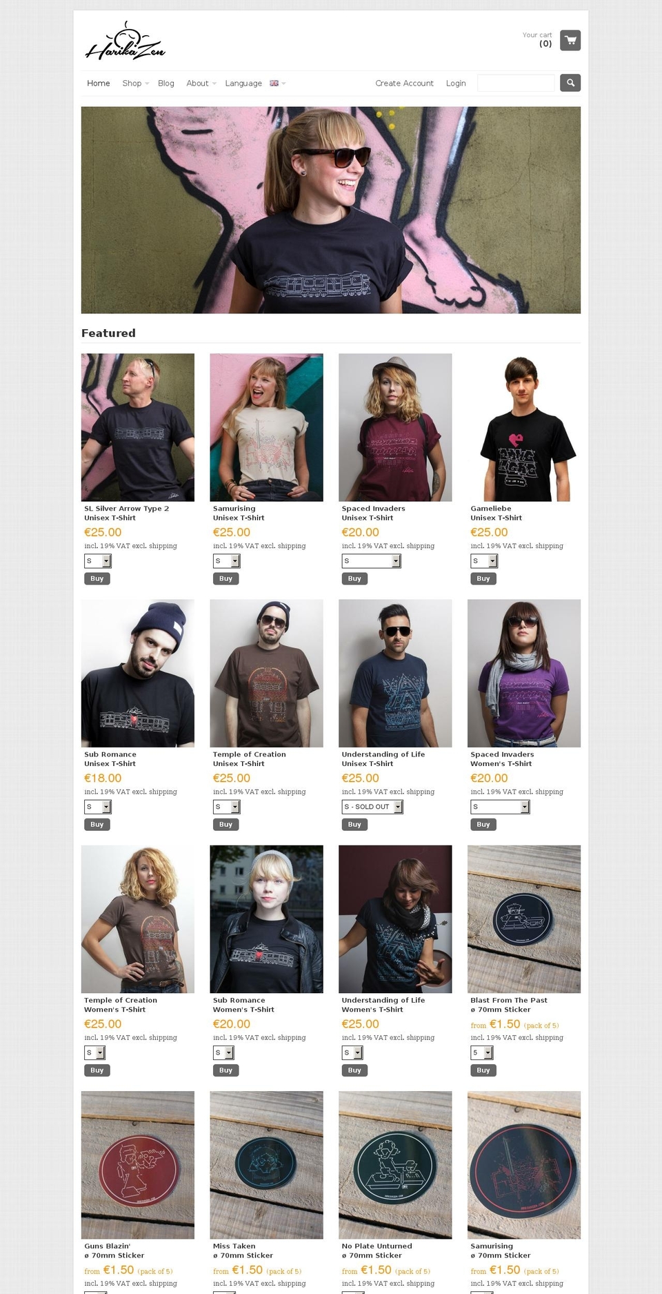 harikazen.com shopify website screenshot