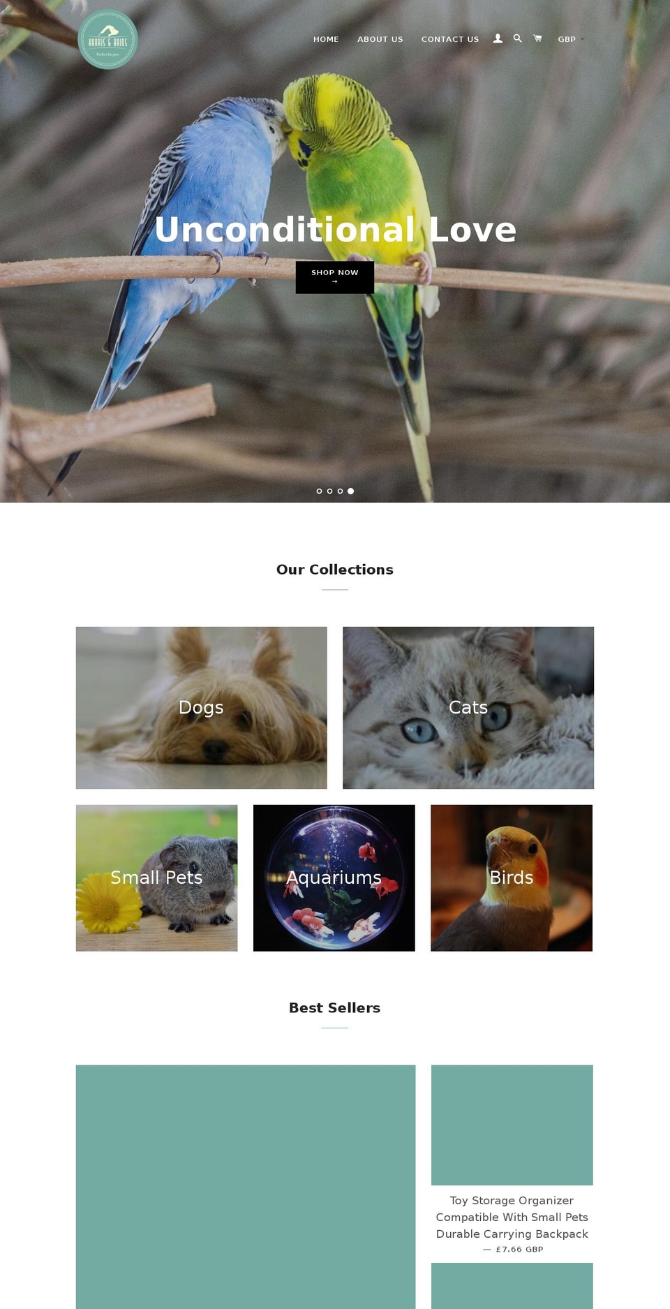 harispetshop.com shopify website screenshot