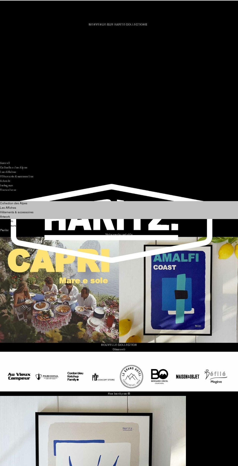 haritzcollections.com shopify website screenshot