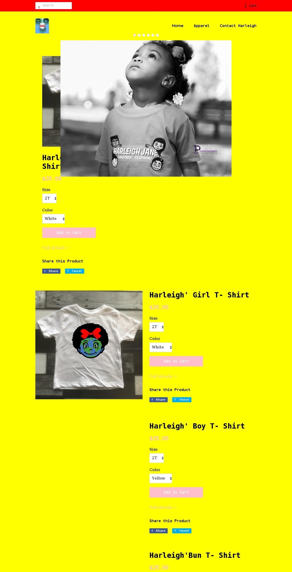 harleighjane.com shopify website screenshot
