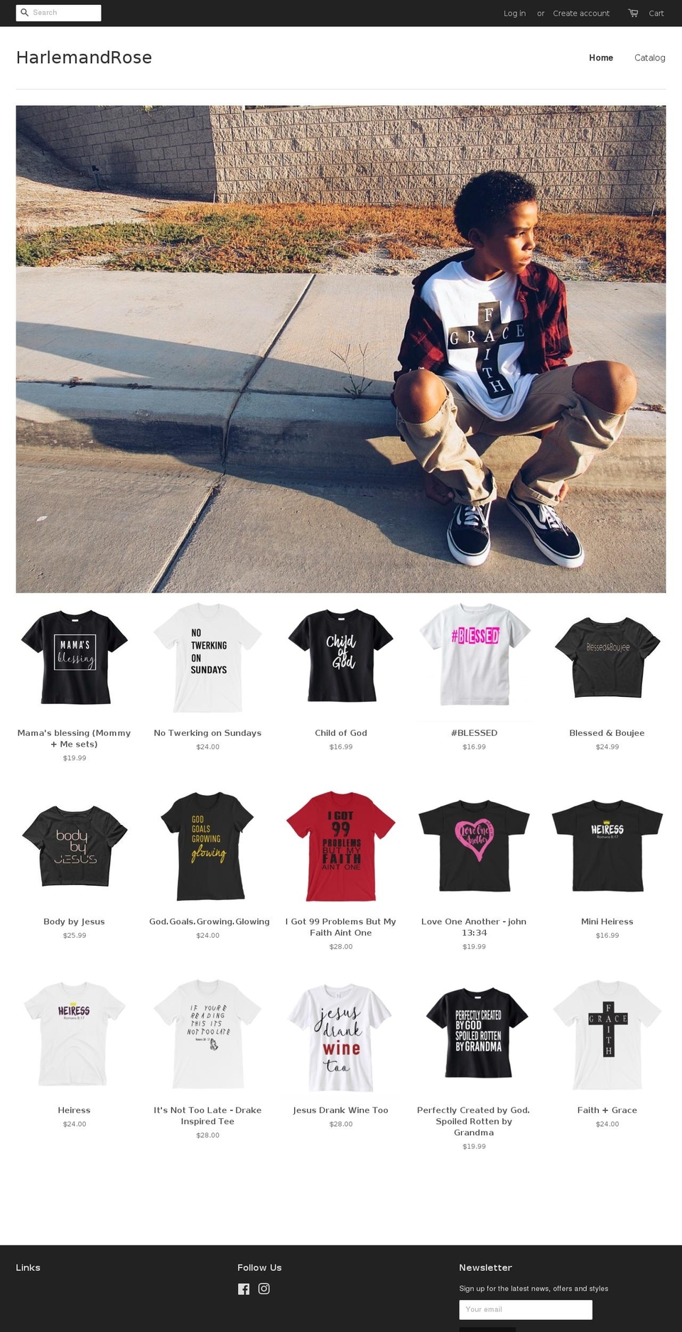 harlemandrose.com — Shopify storefront screenshot