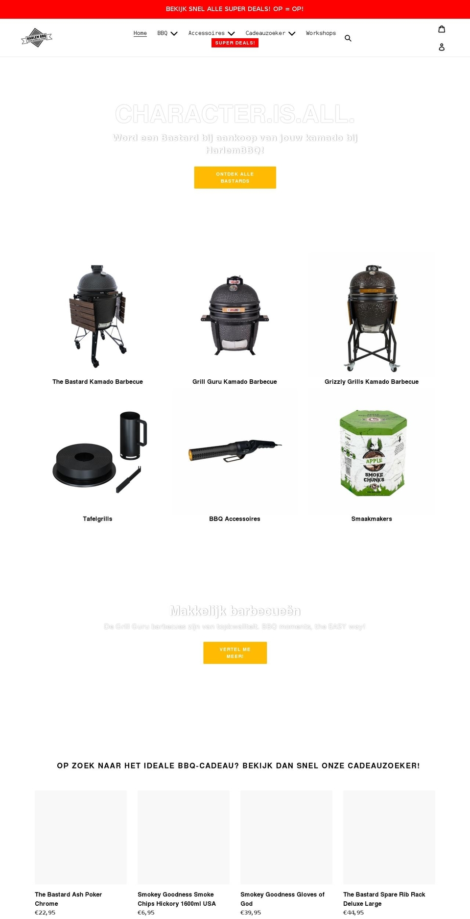 harlembbq.nl shopify website screenshot