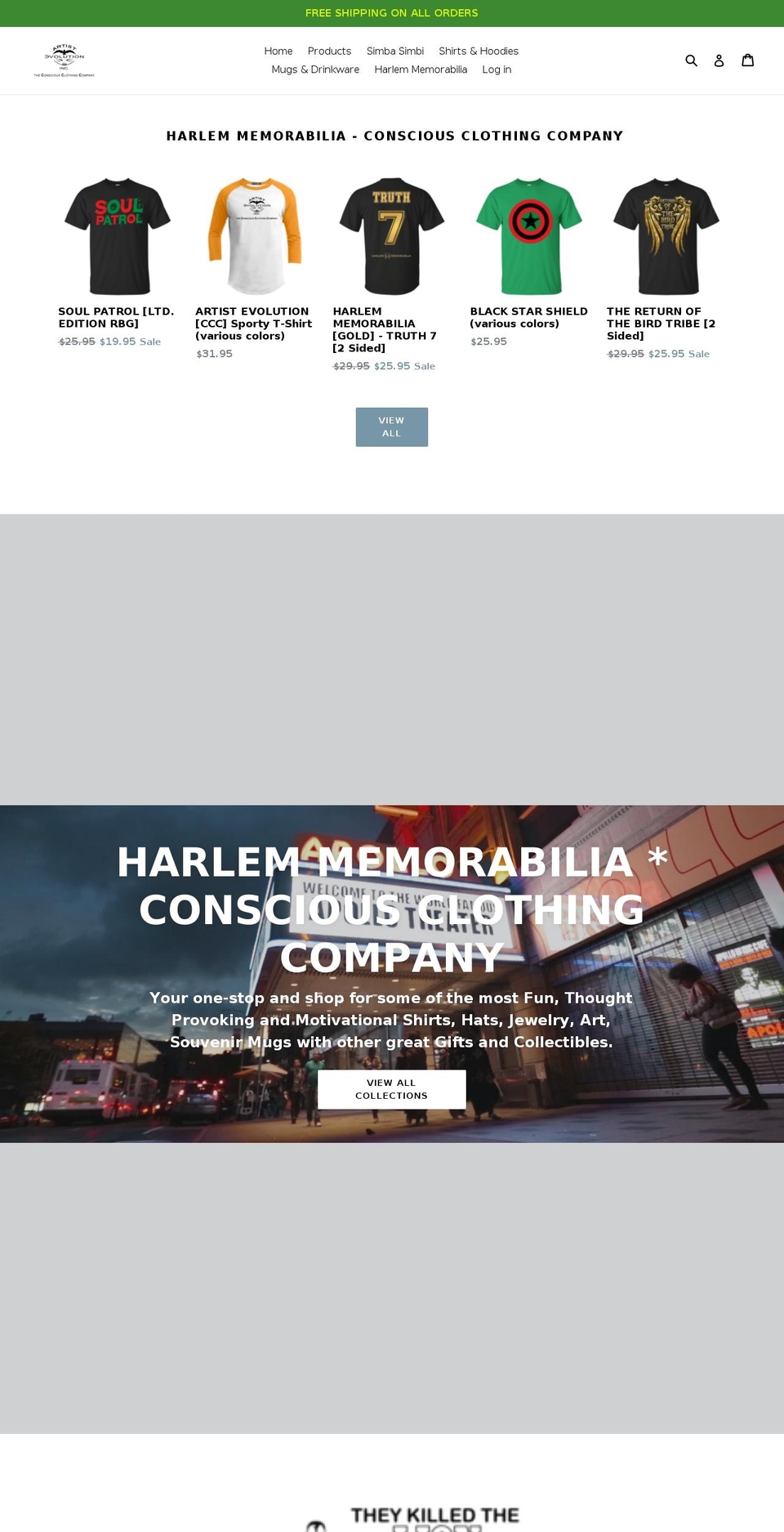 harlemmemorabilia.com shopify website screenshot