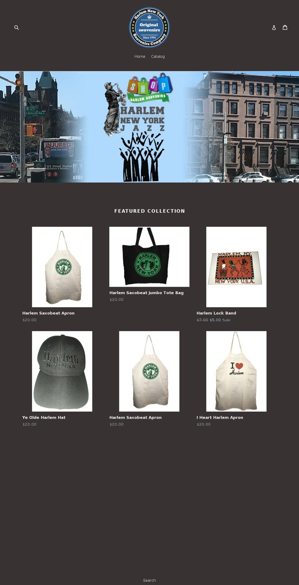 harlemnysouvenirs.com — Shopify storefront screenshot