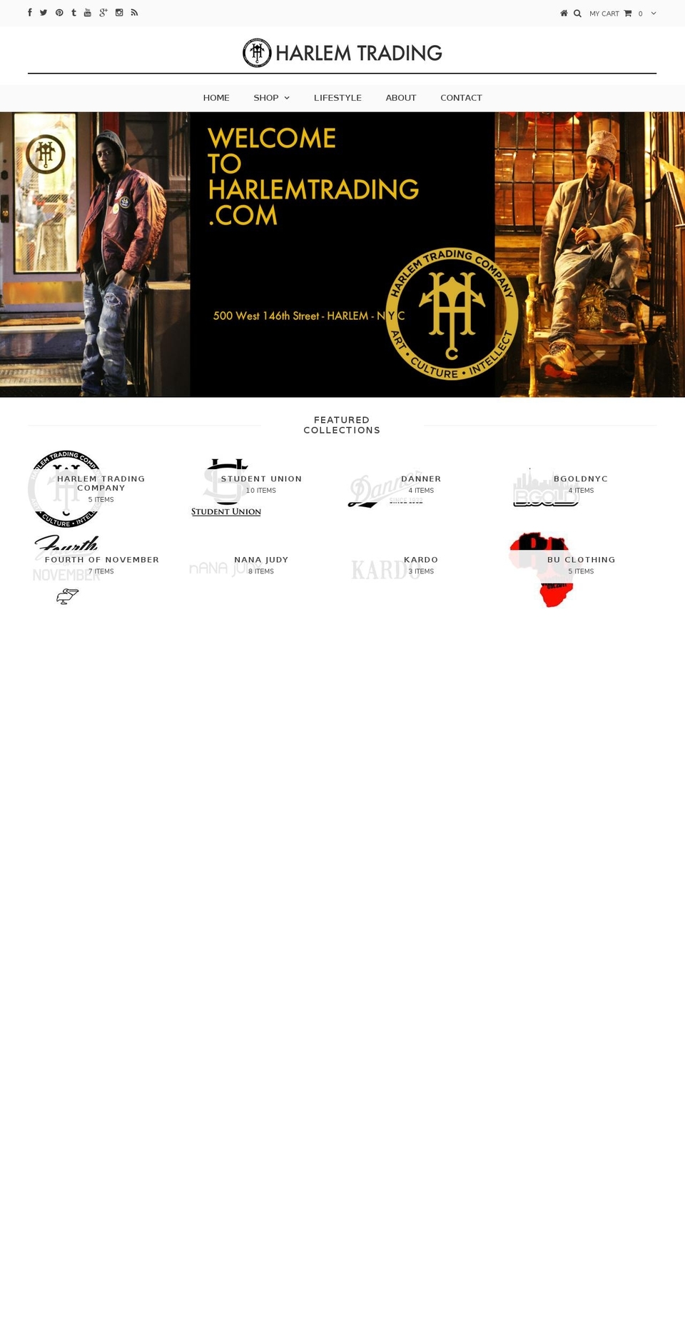 harlemtrading.com shopify website screenshot