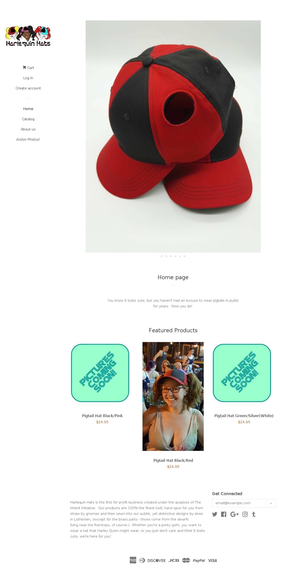 harlequinhats.com shopify website screenshot