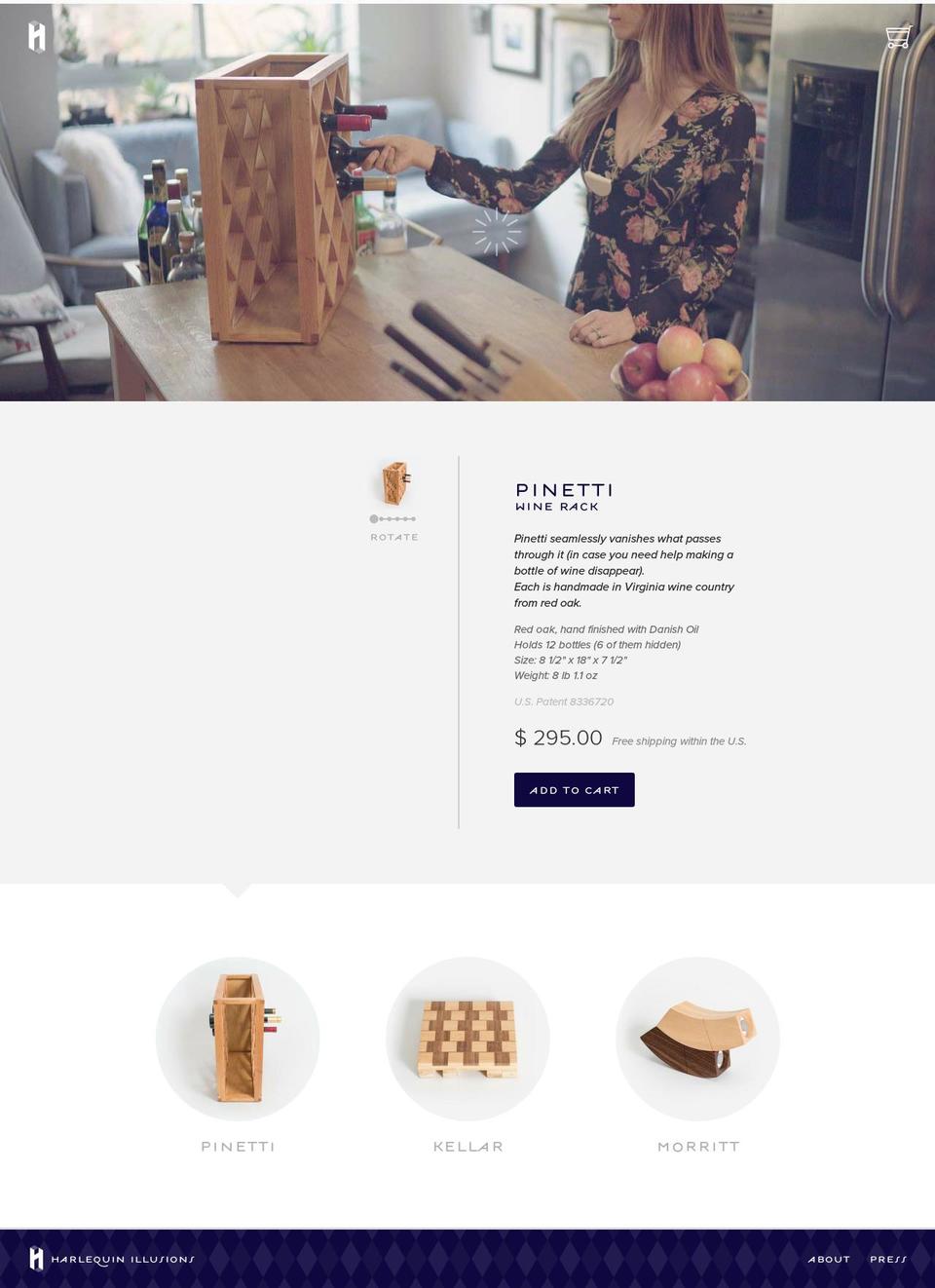 harlequinillusions.com shopify website screenshot